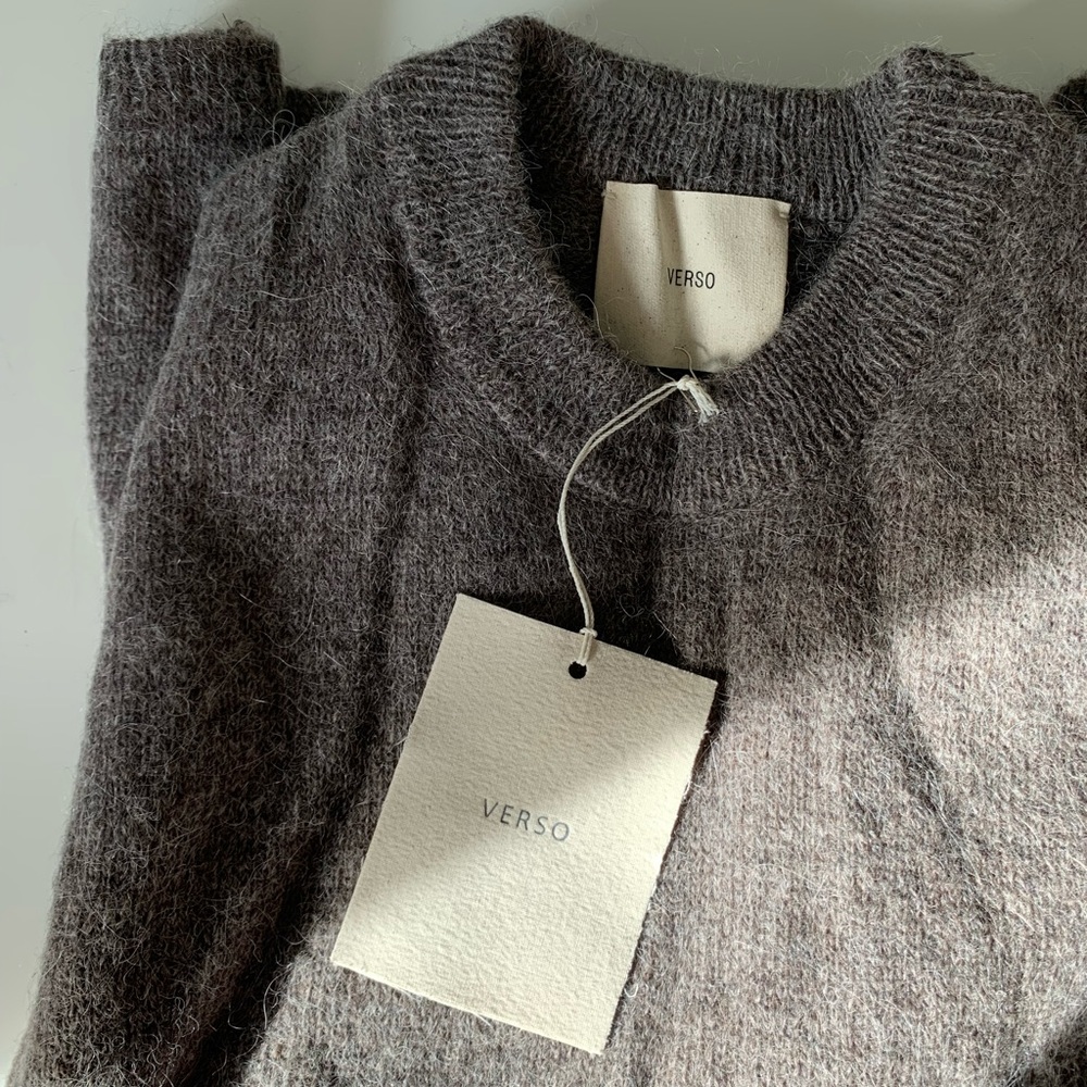 Verso Premium Wool Crewneck Sweater in Heather Gray